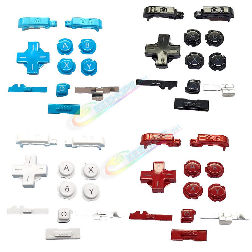  Cheap Nintendo 3DS Extra Buttons Full Set Red Color Replacement, Best Old 3DS Small Handheld Game Console A B X Y / D-Pad / L R left & Right Shoulder Trigger / Power / Volume / 3D Switch Button 11 PCS Spare Parts Accessories Free Shipping 