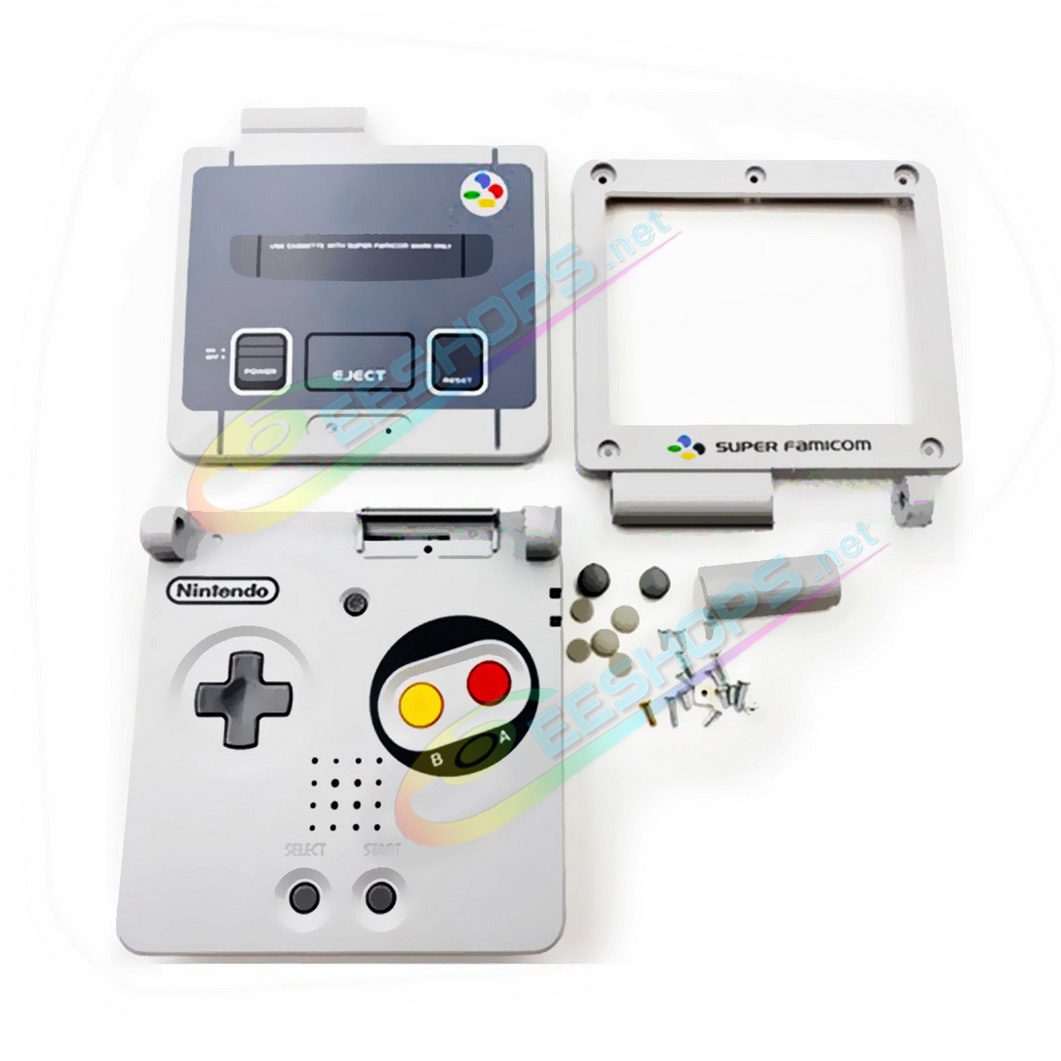  Best Cheap New Nintendo GameBoy Advance GBA SP Extra Housing Case Shell Classic SFC Grey Color Replacement, Super Nintendo Entertainment System Retro Pattern Outer Enclosure + Buttons, Screws, Sticker, Hole Plugs Free Shipping 