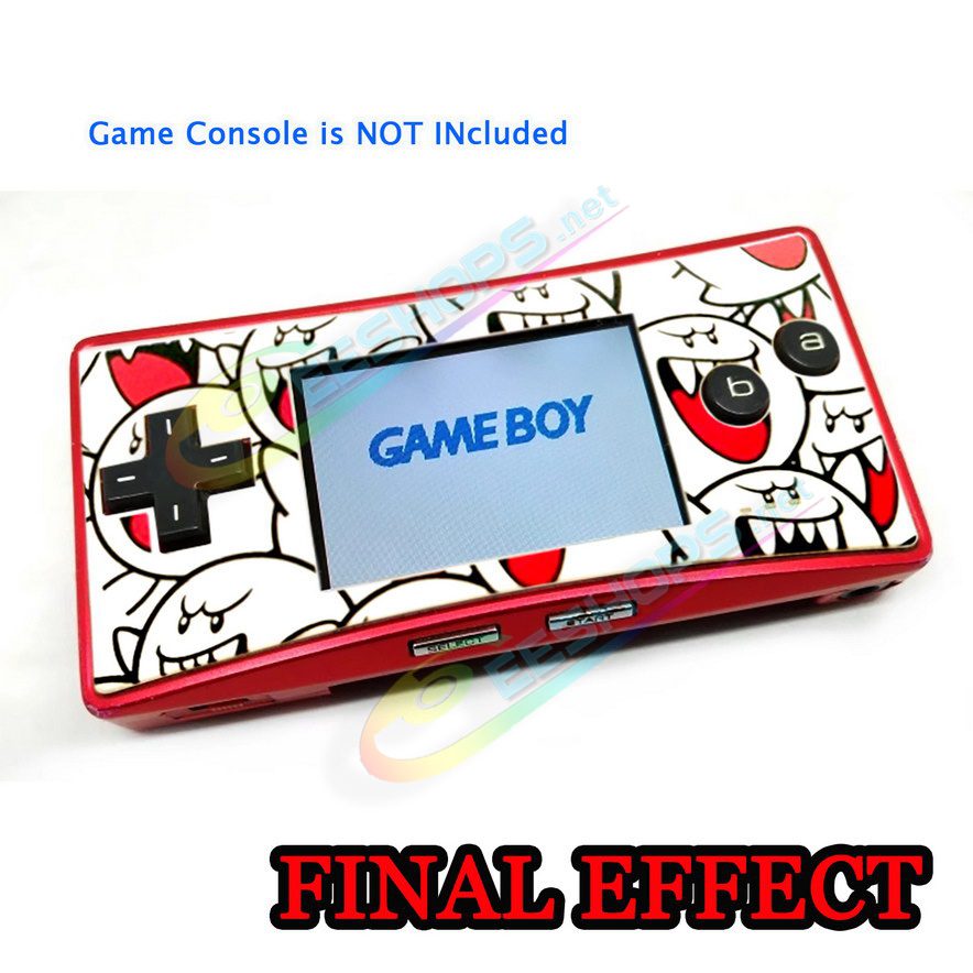  Cheap Nintendo GameBoy Micro Extra Faceplate Top Cover Plate Replacement Boo-Boo Ghost Cartoon Pattern, Best Game Boy Micro GBM Handheld Console, DIY White / Red Color Upper Face A Protective Screen Cover Coverplate Accessories Free Shipping 