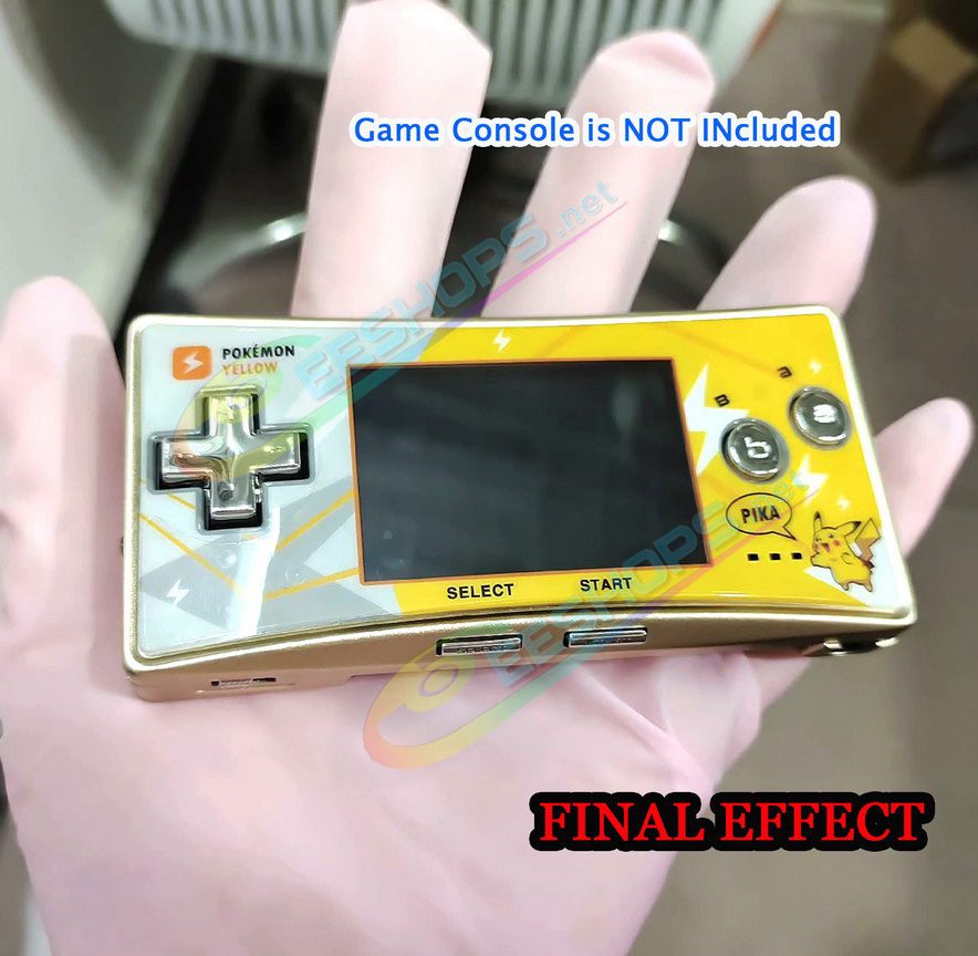  Cheap Nintendo GameBoy Micro Extra Faceplate Replacement Pokemon Yellow Limited Top Cover Plate, Best Game Boy Micro GBM Handheld Console, Customized Pikachu Edition Upper Face A Protective Screen Cover Coverplate Accessories Free Shipping 