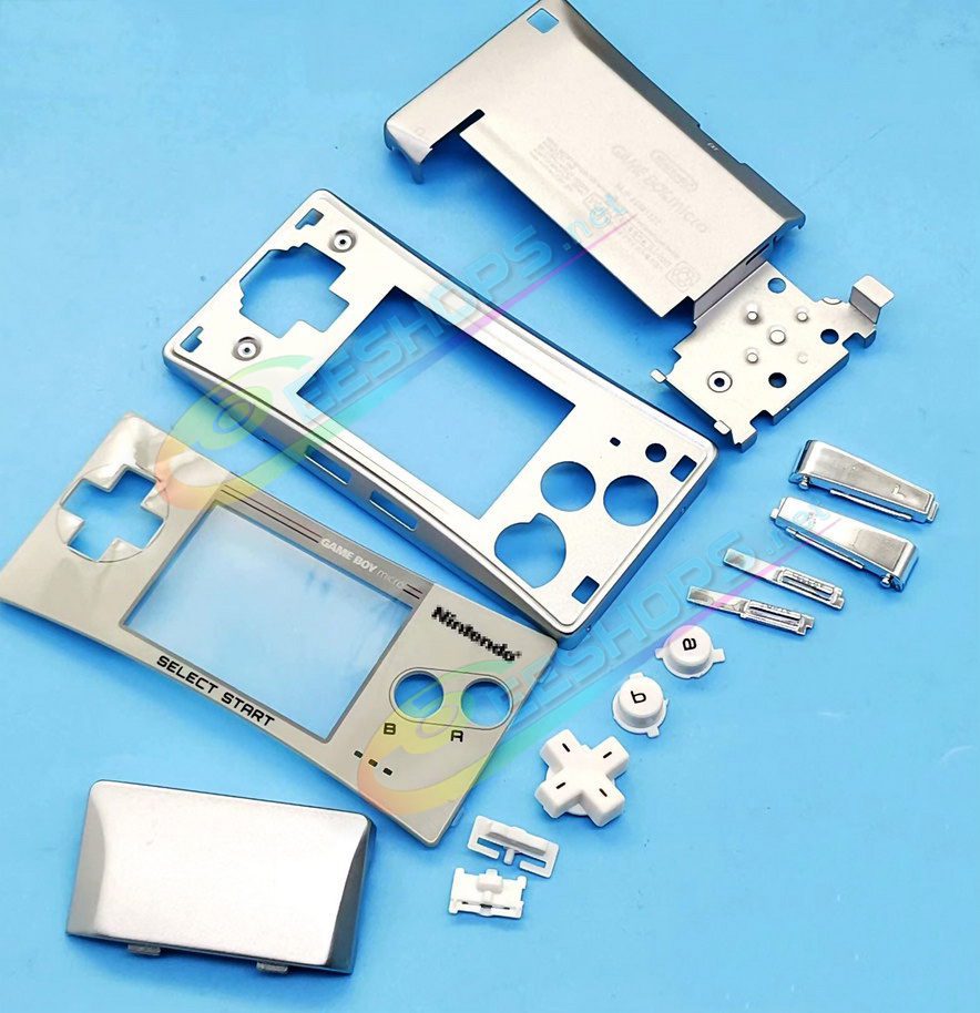  Cheap Nintendo GameBoy Micro Extra Housing Case Shells + Top Faceplate SFC Classic Grey Limited Full Set Replacement, Best GBM Console DIY Super Famicom Outer Enclosure Covers Plates / Skeleton Bracket / Shoulder & Buttons / Screws Free Shipping 