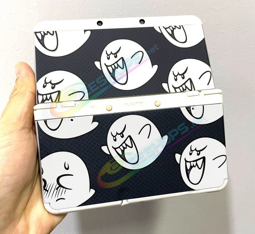 Cheap Nintendo New 3DS Extra Faceplate Replacement Cover Plate Boo-Boo Ghost Limited Edition, Best New3DS Small Handheld Game Console, DIY Frosted Top & Bottom Housing Shell Outer Black / White Face Coverplate 2 PCS Set Accessories Free Shipping