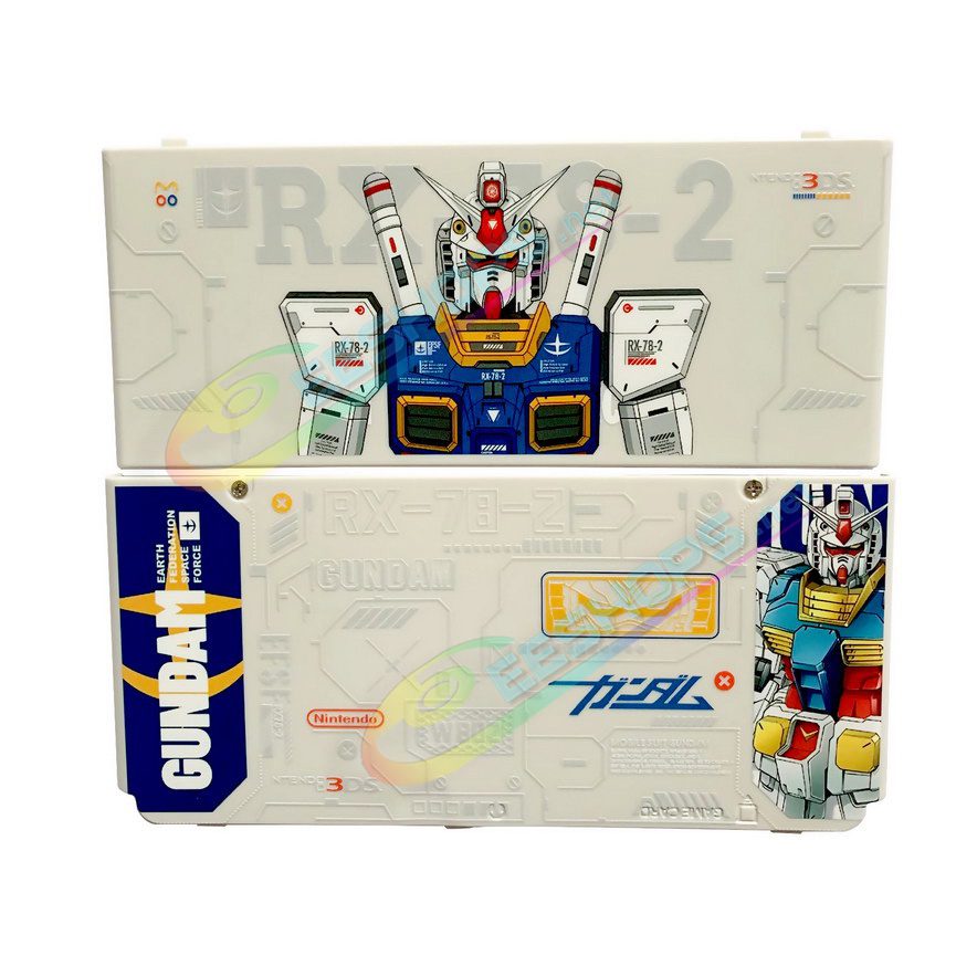 Best Nintendo New 3DS Extra Cover Plates Shells Replacement Gundam RX-78-2 Limited Edtion, Cheap New3DS Small Handheld Game Consoles, Colorful Mobile Suit Robot Embossed Outer Top / Bottom Faceplate Coverplate White Backplate 2 PCS Set Free Shipping