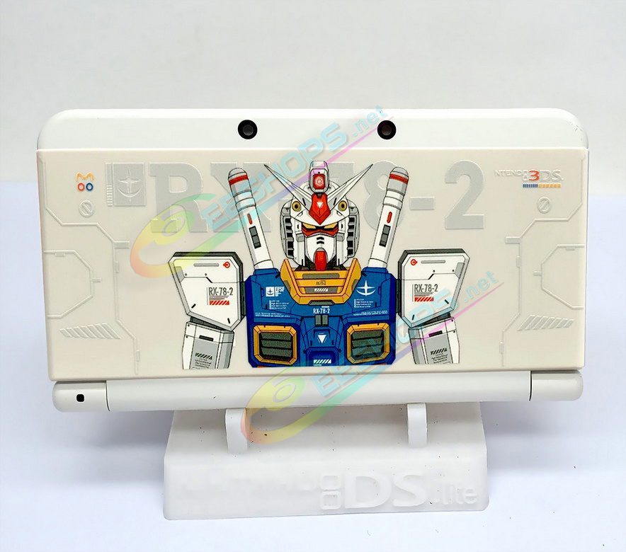 Best Nintendo New 3DS Extra Cover Plates Shells Replacement Gundam RX-78-2 Limited Edtion, Cheap New3DS Small Handheld Game Consoles, Colorful Mobile Suit Robot Embossed Outer Top / Bottom Faceplate Coverplate White Backplate 2 PCS Set Free Shipping