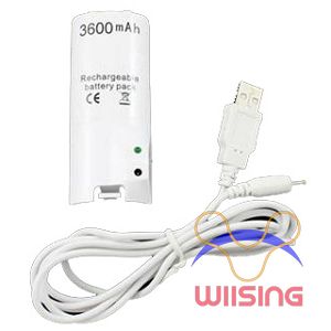 Wii 3600mAh rechargeable battery pack