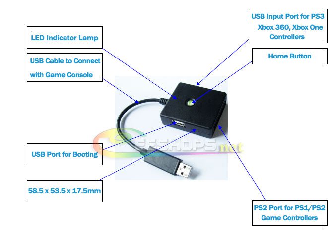 Best 5 In 1 Super Converter Adapter for PS2 Controller & Gamepad to Sony PlayStation 3 4 PS3 PS4 Game Console & PC