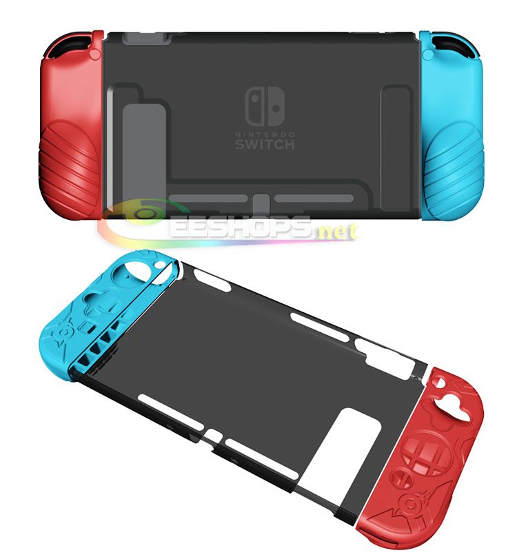 New IINE for Nintendo Switch Console PC Crystal Shell + NS Joy-Con Controllers Silicone Rubber Coating Case Sleeve Skin Protector Separated The Legend of Zelda Blue & Red Replacement Free Shipping