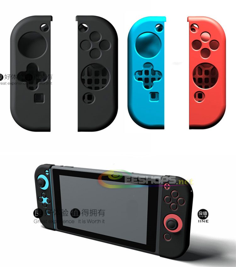 Genuine New IINE Silicone Skin Protector Case Sleeve Armor for Nintendo Switch NS Game Console Joy-Con Controllers Conjoined Black Replacement Spare Parts