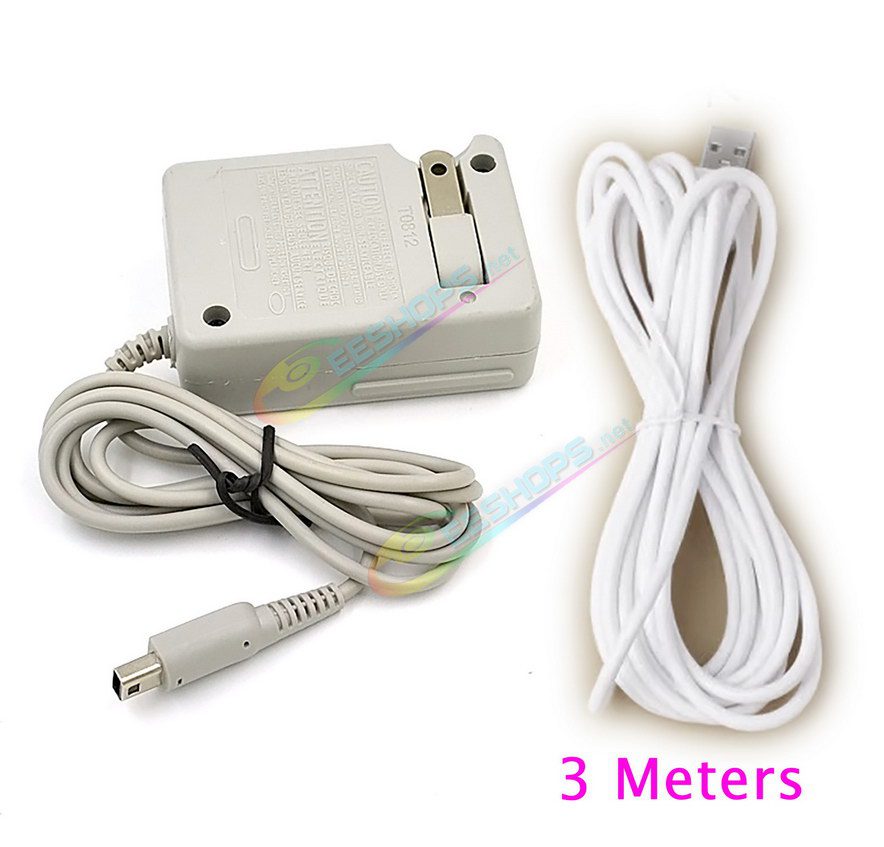  Cheap Nintendo 3DS AC Charger Power Adapter US Plug + 3 Meters USB Charging Cable, Best Original 3DS Old Small Handheld Console 100-240V DC 4.6V 900mAh Wall / Desktop Charge Adaptor + White 3M Thickened Extension Charge Line Free Shipping 