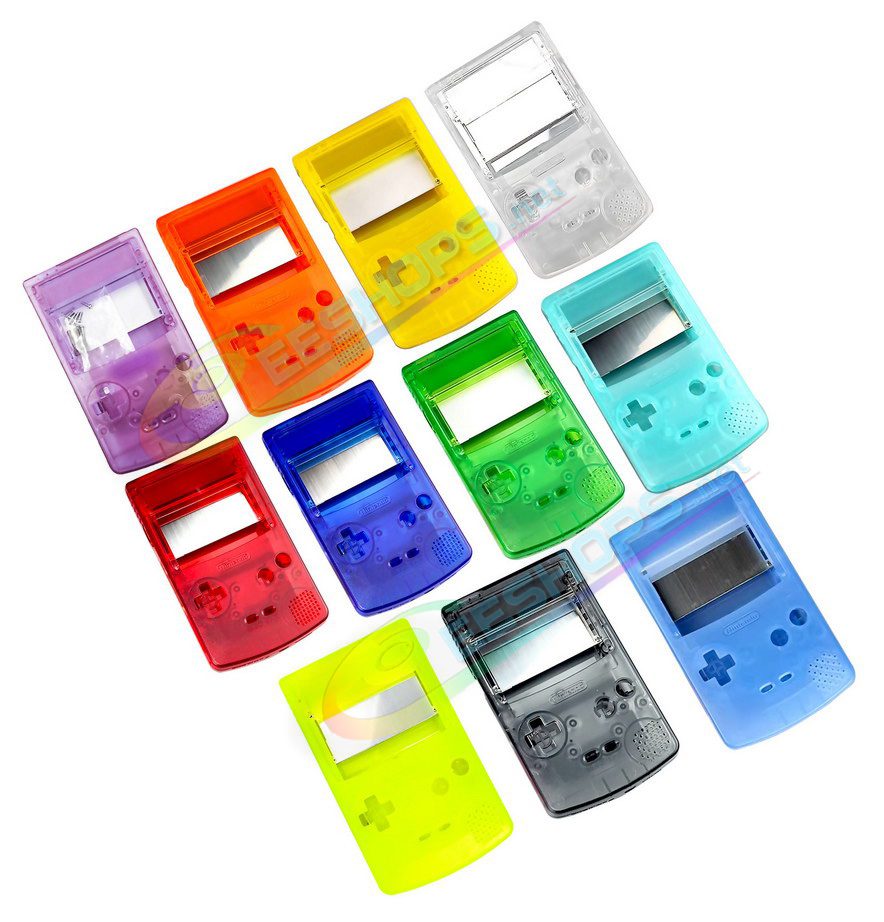 Cheap Nintendo GameBoy Color Laminated IPS Screen Dedicated Housing Case Shells Clear Black Replacement, Best Game Boy GBC Handheld Game Console, New Customized Transparent Colorful Full Lamination 2.6 Inch Display Outer Enclosure Shells Free Shipping