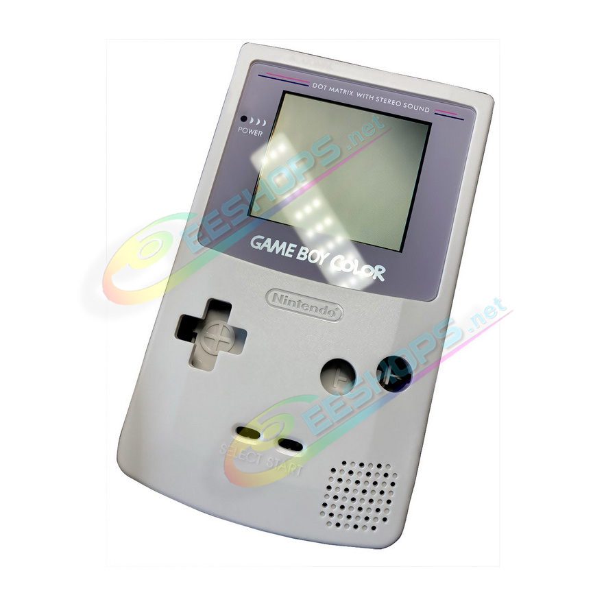 Best Nintendo GameBoy Color Grey Laminated Screen + Classic GB Housing Case Kit Replacement, Cheap Game Boy GBC Handheld Console, Non-Air-Gap Full Lamination Display Dust Proof Laminator + Special High-Quality Enclosure Shells No Cutting Free Shipping