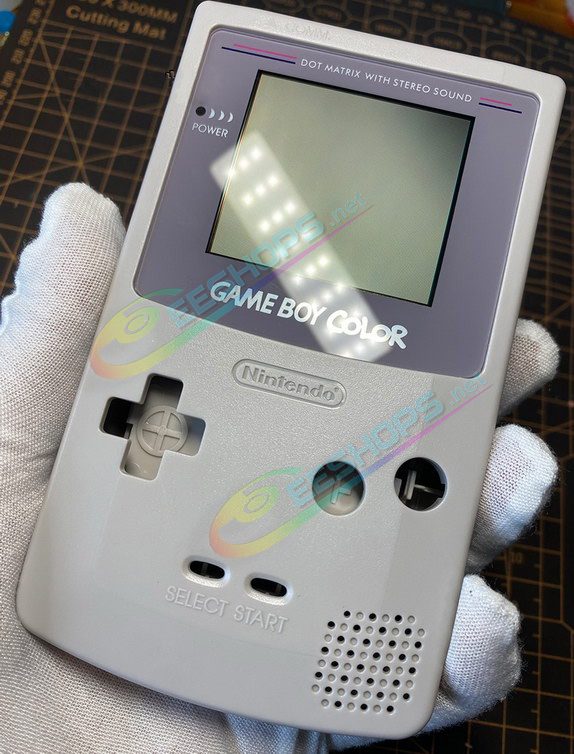 Best Nintendo GameBoy Color Grey Laminated Screen + Classic GB Housing Case Kit Replacement, Cheap Game Boy GBC Handheld Console, Non-Air-Gap Full Lamination Display Dust Proof Laminator + Special High-Quality Enclosure Shells No Cutting Free Shipping