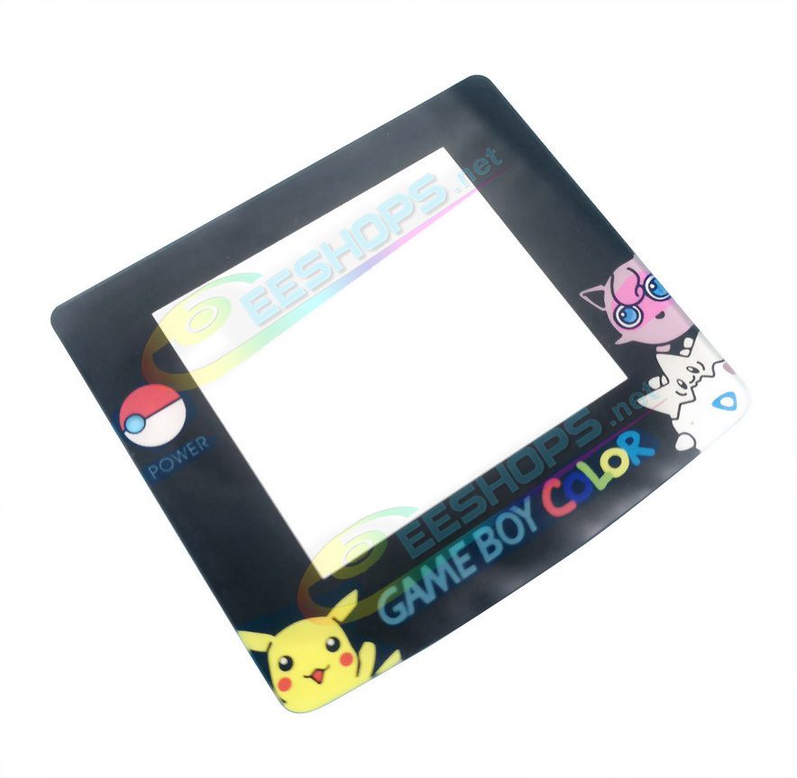 Cheap Nintendo GameBoy Color Extra Glass Screen Protective Cover Replacement Regular Style White & Colorful Logo, Best Game Boy GBC Handheld Game Console, Scratch-Resistant Clear Sharpness Display Mirror Surface + 3M Adhesive Tapes Free Shipping