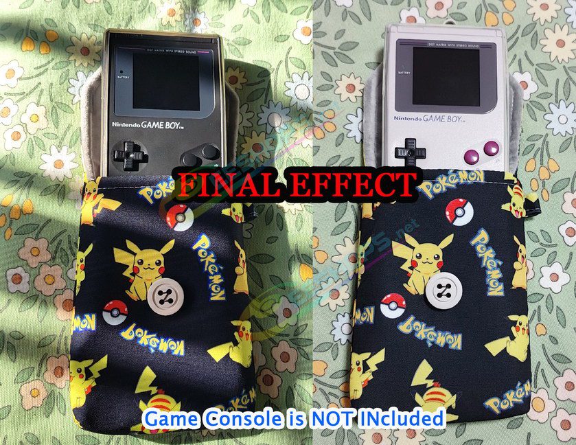  Best Nintendo GameBoy Classic Soft Storage Bag Thickened Protective Carry Pouch Pokemon Edition Black, Cheap New Game Boy Fat DMG-1 Handheld Console, Handmade Custom Thickened  Water / Impact Resistant Carry Travel Pouch Pocket Free Shipping 