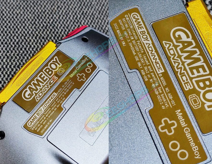  Cheap Nintendo GameBoy Advance Metal Sticker Brass Back Paster A Pair Replacement, Best New GBA Handheld Game Console Dustproof Carving Rear Bottom Shell Label Copper Stickers w/ Adhesive Tape Complete Free Shipping 