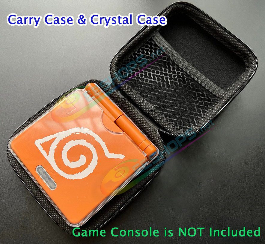  Best Nintendo GBA SP Carry Case Storage Bag + Protective Crystal Shell Set, Cheap Gameboy Advance GBASP Handheld Game Console, Portable Shock-Proof Large Capacity Travel Carrying Case + Anti-Scratch Dustproof Split Clear Cover Free Shipping 