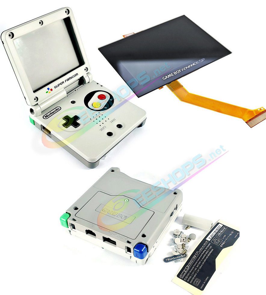 Cheap Nintendo GameBoy Advance SP Laminated IPS Screen Mod Kit + Black Glass Protective Cover Replacement, Best Game Boy Advanced GBA SP Handheld Console, New Ver 4.0 Dust-Proof Full Lamination High Brightness LCD Display Module Assembly Free Shipping