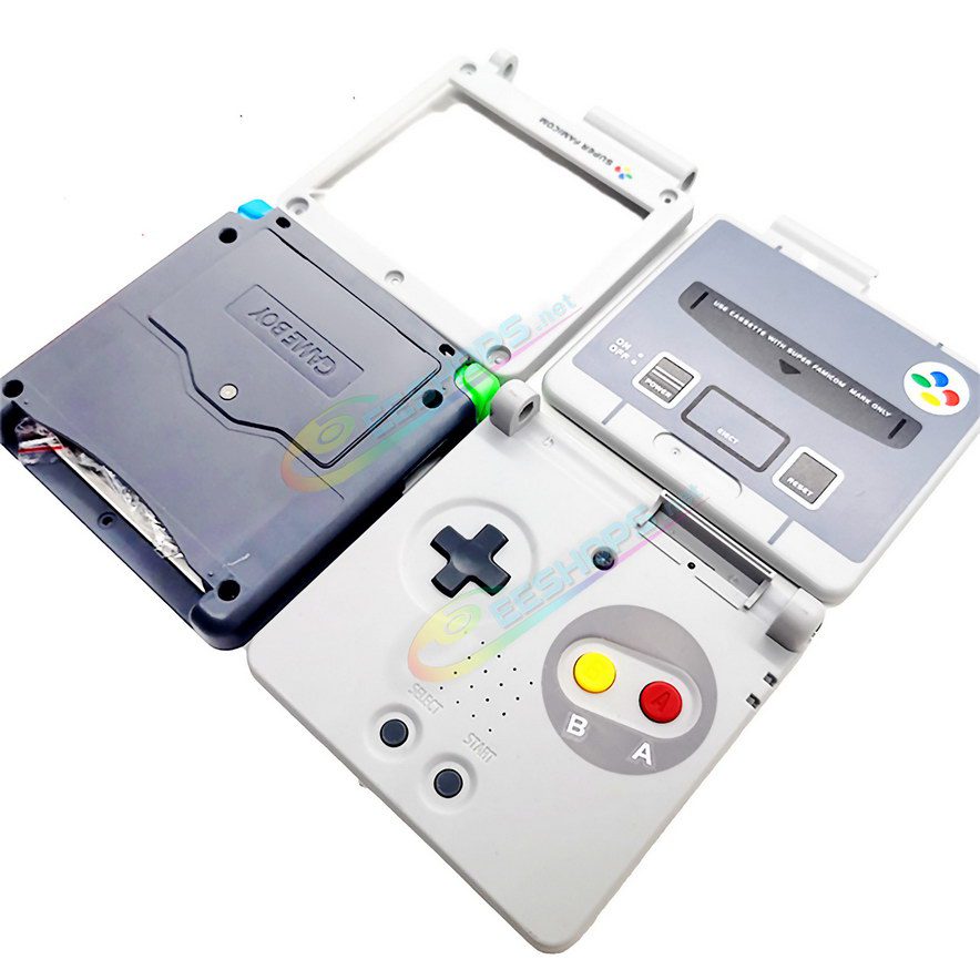  Cheap New Nintendo GameBoy SP Extra Shell Housing Case Full Set Classic SFC Retro Grey, Best Game Boy GBA GBASP Handheld Console, Super Famicom Limited Outer Enclosure + Protective Screen Cover, Screws, Buttons, Sticker, Tools Free Shipping 