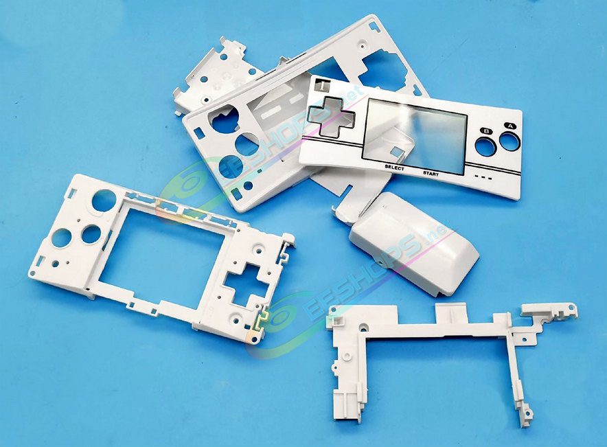  Cheap Nintendo GameBoy Micro Extra Housing Case Shells + Top Faceplate White Limited Edition Replacement, Best New GBM Console Outer Enclosure Cover Plates / Skeleton Bracket / Silver Shoulder / Buttons / Screws Full Set Accessories Free Shipping 