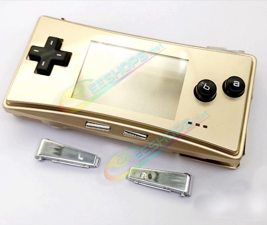  Cheap Nintendo GameBoy Micro Extra Alloy Housing Case Sells + Top Faceplate Gold Color Full Set Replacement, Best Game Boy Micro GBM Handheld Console, DIY Aluminum Outer Enclosure  / Battery Cover Plates / Shoulder & Buttons  / Screws Free Shipping 