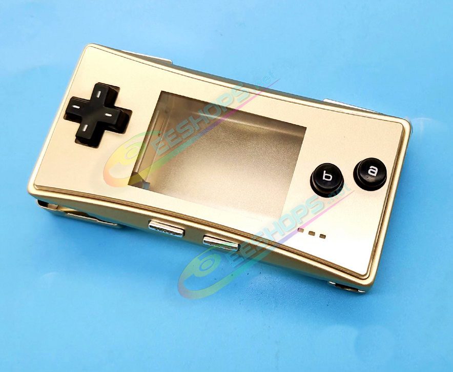  Cheap Nintendo GameBoy Micro Extra Alloy Housing Case Sells + Top Faceplate Gold Color Full Set Replacement, Best Game Boy Micro GBM Handheld Console, DIY Aluminum Outer Enclosure  / Battery Cover Plates / Shoulder & Buttons  / Screws Free Shipping 