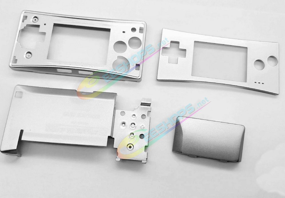  Cheap Nintendo GameBoy Micro Extra Alloy Housing Case Sells + Top Faceplate Silver Color Full Set Replacement, Best Game Boy Micro GBM Handheld Console, DIY Aluminum Outer Enclosure  / Battery Cover Plates / Shoulder & Buttons  / Screws Free Shipping 