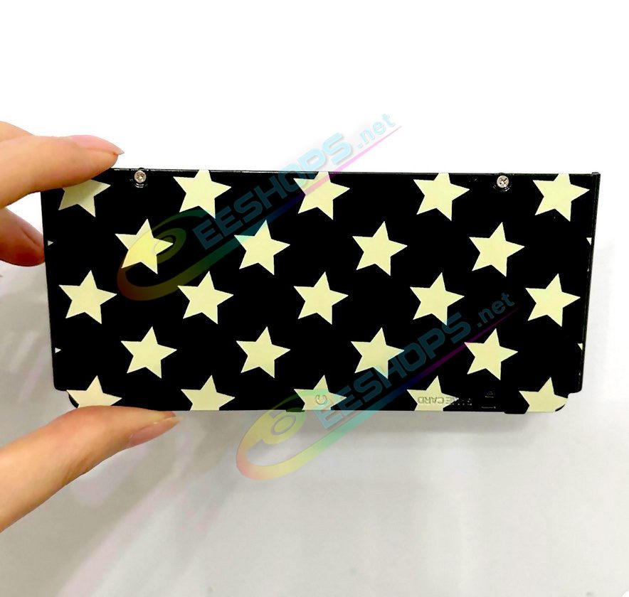 Cheap Nintendo New 3DS Extra Faceplate Shells Replacement Black & Golden Stars Limited Edition, Best New3DS Small Handheld Game Console, Customized Golden-Star Pattern Top / Bottom Cover Plates A/E Coverplate Backplate 2 PCS Accessories Free Shipping