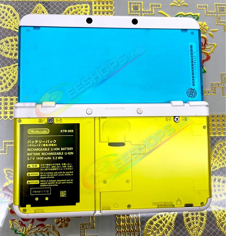 Cheap Nintendo New 3DS Extra Faceplate Replacement Shell Clear Blue / Yellow Color, Best New3DS Small Handheld Game Console, Customized Personalized Top / Bottom Outer Faces Cover Plates Coverplate 2 PCS Set Spare Parts Accessories Free Shipping