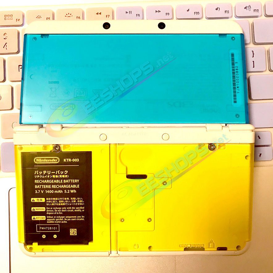 Cheap Nintendo New 3DS Extra Faceplate Replacement Shell Clear Blue / Yellow Color, Best New3DS Small Handheld Game Console, Customized Personalized Top / Bottom Outer Faces Cover Plates Coverplate 2 PCS Set Spare Parts Accessories Free Shipping