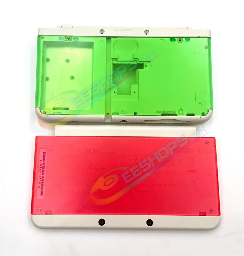 Cheap Nintendo New 3DS Extra Faceplate Replacement Cover Plates Clear Red & Green Color, Best New3DS Small Handheld Game Console, Customized Transparent Rose Top / Bottom Outer Shells Faces Coverplate 2 PCS Set Spare Parts Accessories Free Shipping