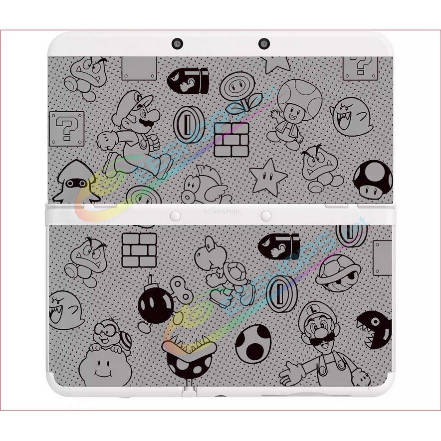  Best Nintendo New 3DS Extra Faceplate Replacement Shells Grey Super Mario Limited Edition, Cheap New3DS Small Handheld Game Console, Customized Top & Bottom White / Black Back-Plate Outer Coverplate 2 PCS Set Replacement Spare Parts Free Shipping 