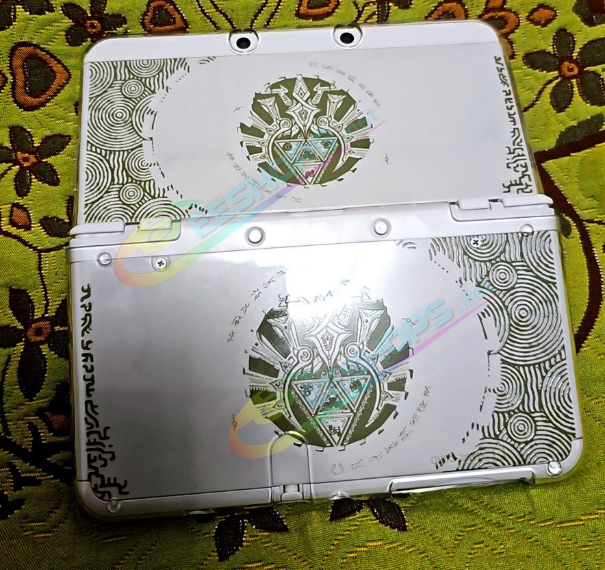 Cheap Nintendo New 3DS Extra Cover Plates Shells Replacement The Legend of Zelda: Tears of the Kingdom Edition, Cheap New3DS Small Handheld Game Console, DIY Embossed Top / Bottom Faceplate Green Coverplate White Backplate A/E Face Set Free Shipping