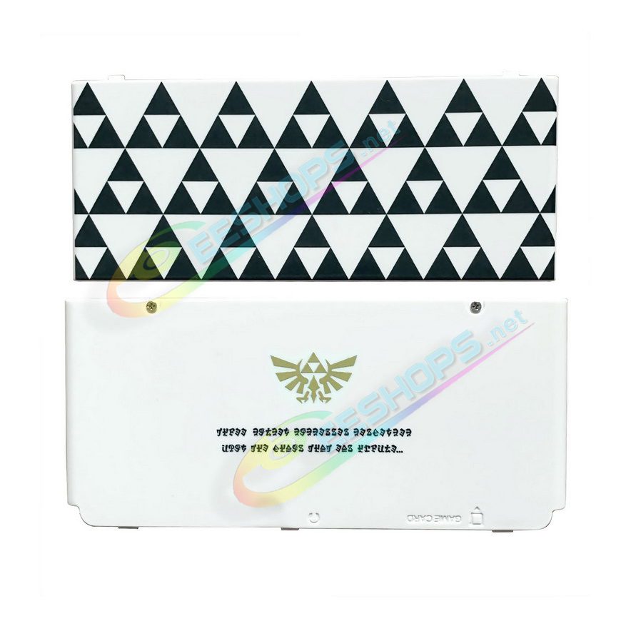 Cheap Nintendo New 3DS Extra Faceplate Shells Replacement The Legend of Zelda: A Link Between Worlds Edition, Cheap New3DS Small Handheld Game Console, Black Triangles Top / BottomCover Plates Coverplate White Backplate Set Accessories Free Shipping