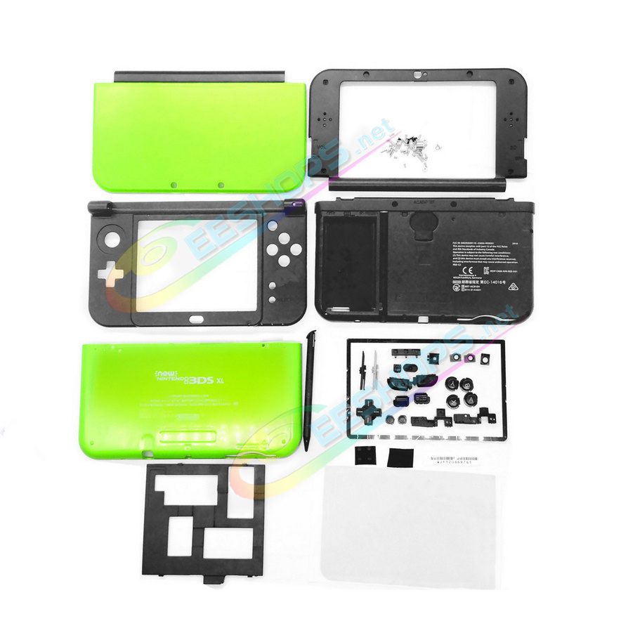 Cheap New Nintendo 3DS XL LL Extra Shells Housing Case Complete Replacement Apple Green, Best New3DS XL/LL 3DSXL 3DSLL Handheld Console, DIY Outer Enclosure 5 Cover Plates + Buttons, Screws, Screen Protector, Stylus, Sticker Full Set Free Shipping