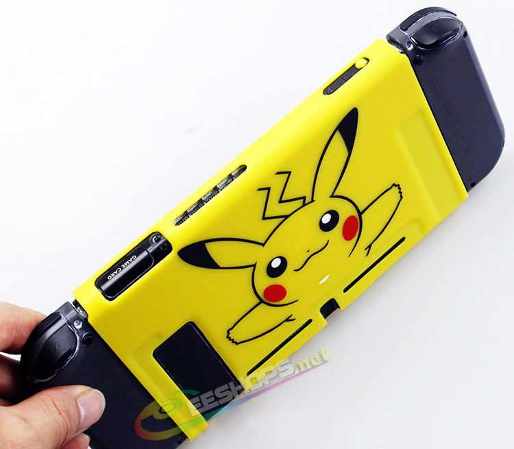 New for Nintendo Switch NS Game Console Protective Case Cover Shell Armor Shell Protector Pikachu Yellow Replacement Spare Part Free Shipping