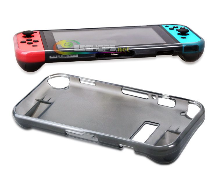 Best New TPU Skin Protector Case Sleeve Cover Armor for Nintendo Switch NS Game Console & Joy-Con Controllers All-in-One Transparent Black Free Screen Film