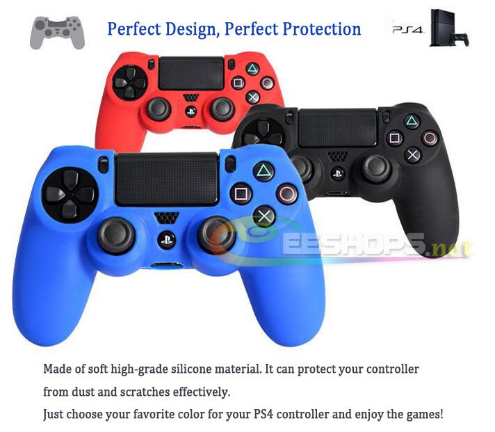 Best New Silicon Skin Protector Case Protective Rubber Cover Grip for Sony Playstation 4 PS4 Wireless DualShock 4 Game Controller Blue