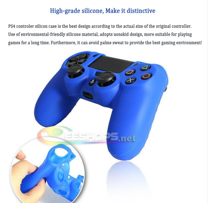 Best New Silicon Skin Protector Case Protective Rubber Cover Grip for Sony Playstation 4 PS4 Wireless DualShock 4 Game Controller Blue