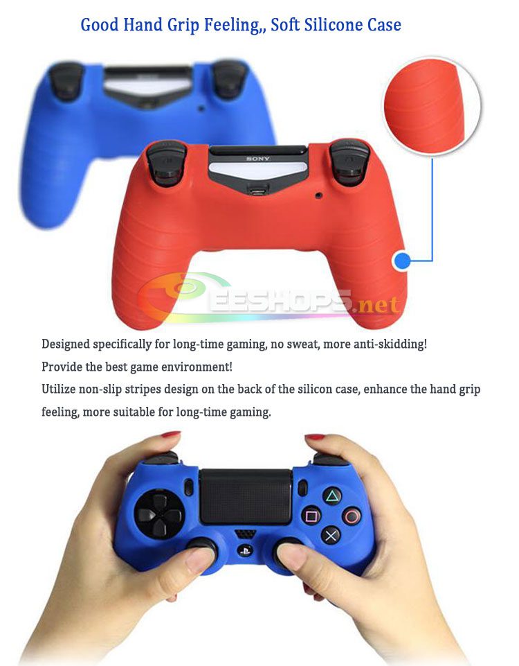 Best New Silicon Skin Protector Case Protective Rubber Cover Grip for Sony Playstation 4 PS4 Wireless DualShock 4 Game Controller Blue