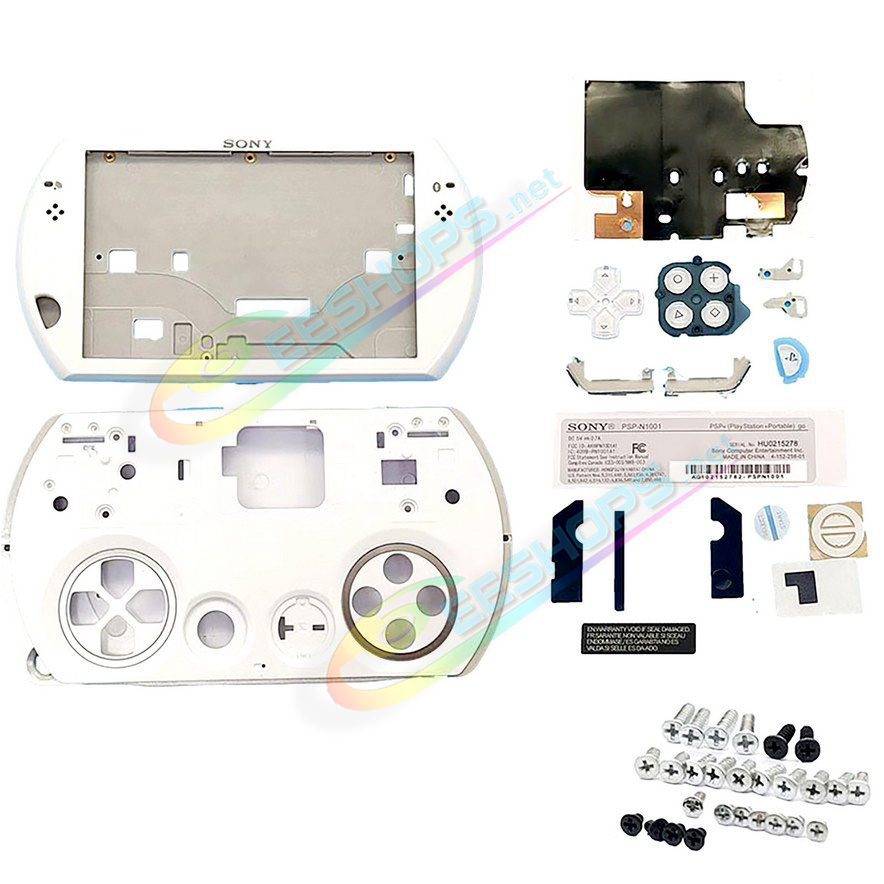  Best Sony PlayStation Portable PSP GO Replacement Shell Housing Case Full Set White Color, Cheap New PSPGO Original Handheld Game Console, DIY Outer Top / Bottom Covers Enclosure + Buttons + Screws + Stickers Spare Parts Accessories Free Shipping 