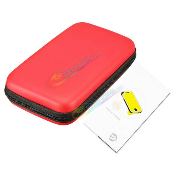 Best Nintendo 2DS Hard Carrying Bag Storage Bag Red Color with Hand Strap + Screen Protective Film