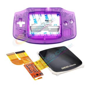 Cheap Nintendo GameBoy Advance IPS Display Mod Kit with Housing Case Clear Purple Shells