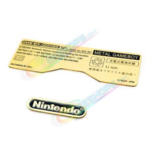 Best Customized Nintendo GameBoy Advance SP Extra Copper Back Stickers Metal Paster Pack 2 Set Replacement