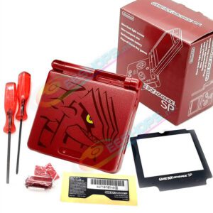 Cheap Nintendo GameBoy Advance SP Extra Housing Case Shells Full Set Red Groudon Edition + Collection Box Replacement