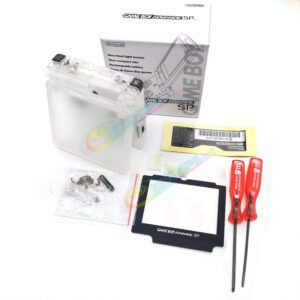 Cheap Nintendo GameBoy Advance SP Clear Housing Shells + Collection Box Full Set Replacement