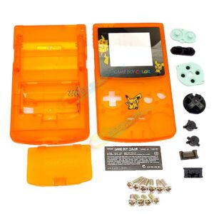 Cheap New Nintendo GameBoy Color Extra Shell Housing Case Full Set Pikachu Edition Clear Orange