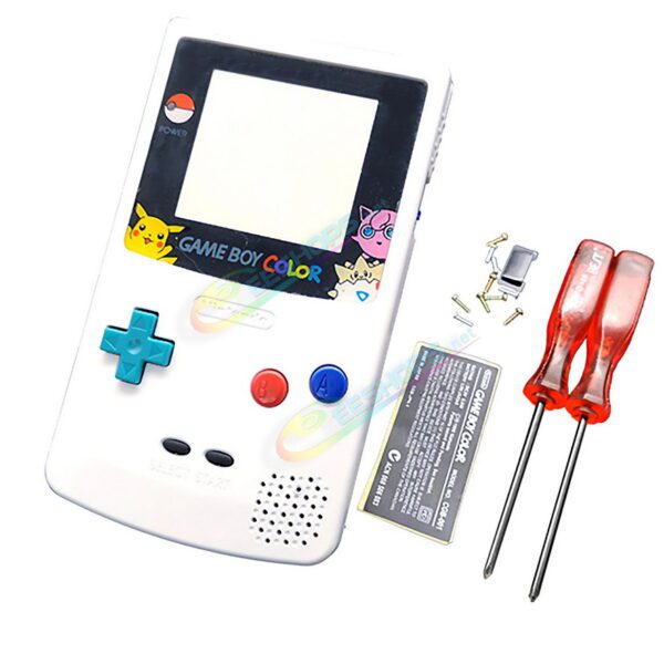 Cheap Nintendo GameBoy Color Extra Shell Housing Case Full Set Pokemon Edition White