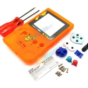 Cheap New Nintendo GameBoy Pocket Extra Shell Housing Case Full Set Pikachu Edition Clear Orange