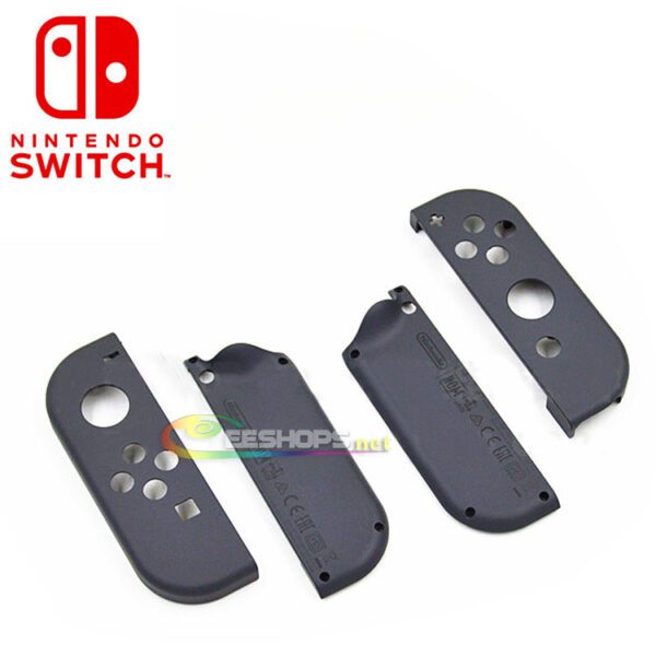 Original Top & Bottom Outer Housing Case Shell Enclosure for Nintendo Switch NS Console L/R Joy-Con Controllers Black Color Replacement Spare Parts