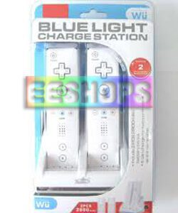 Cheap New for Nintendo Wii Blue Light Charge Station With 2 pcs 2800mAh Battery Pack Accessory in EEBUYS Free Shipping